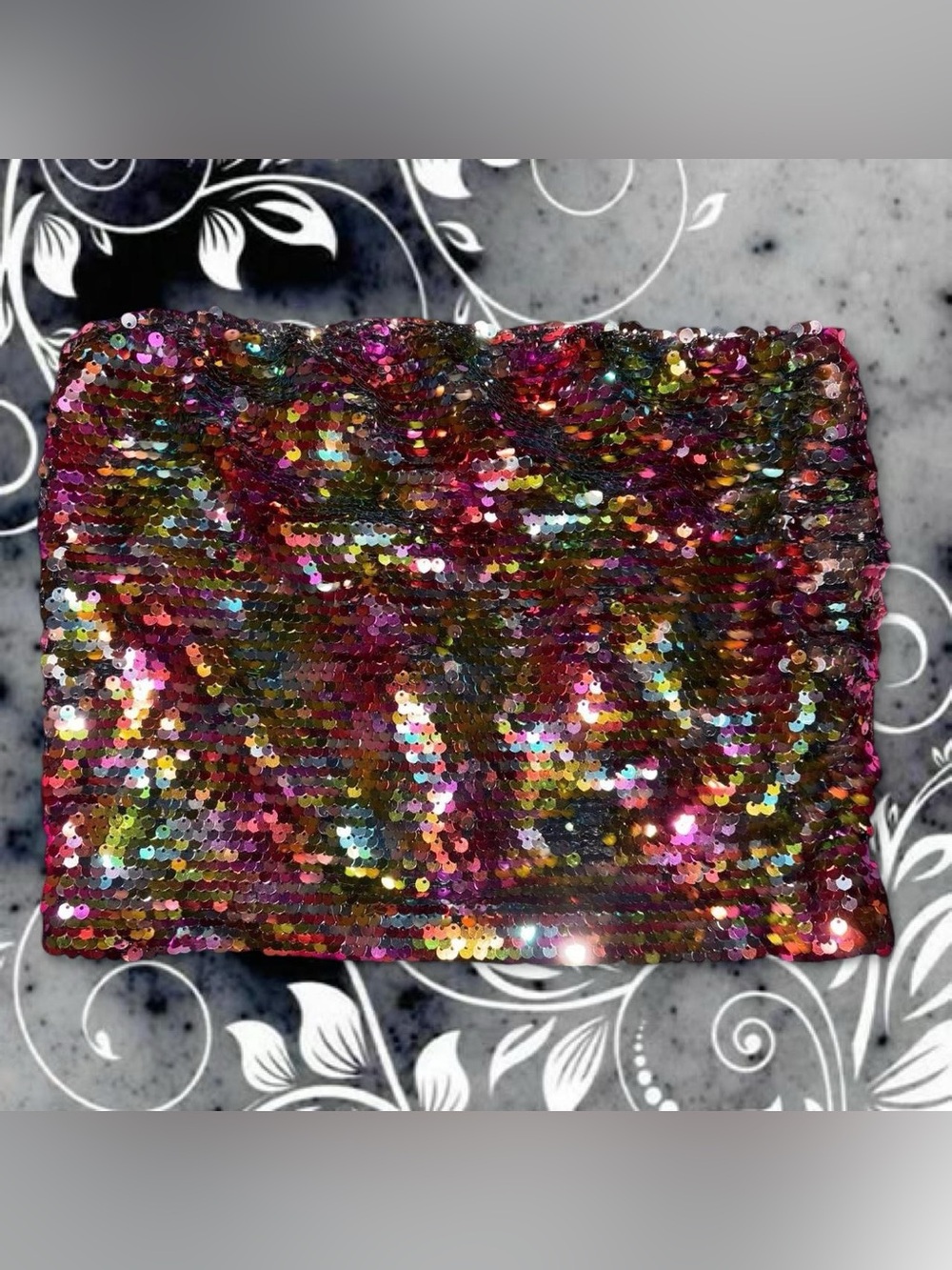 y2k style rainbow sequin tube top - wild fable, sz md
